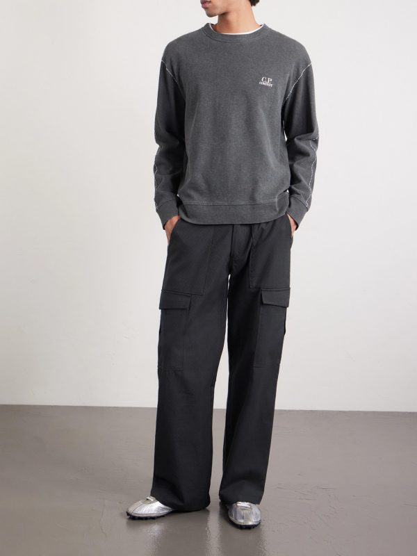 Logo-Embroidered Cotton-Jersey Sweatshirt - OU