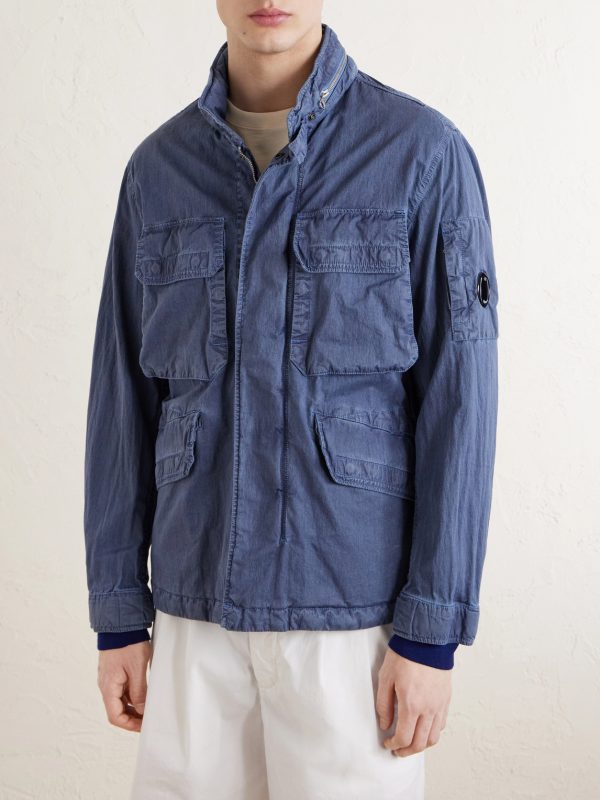 Logo-Appliquéd Garment-Dyed 50 Fili Wax Hooded Field Jacket - FR Logo-Appliquéd Garment-Dyed 50 Fili Wax Hooded Field Jacket - FR