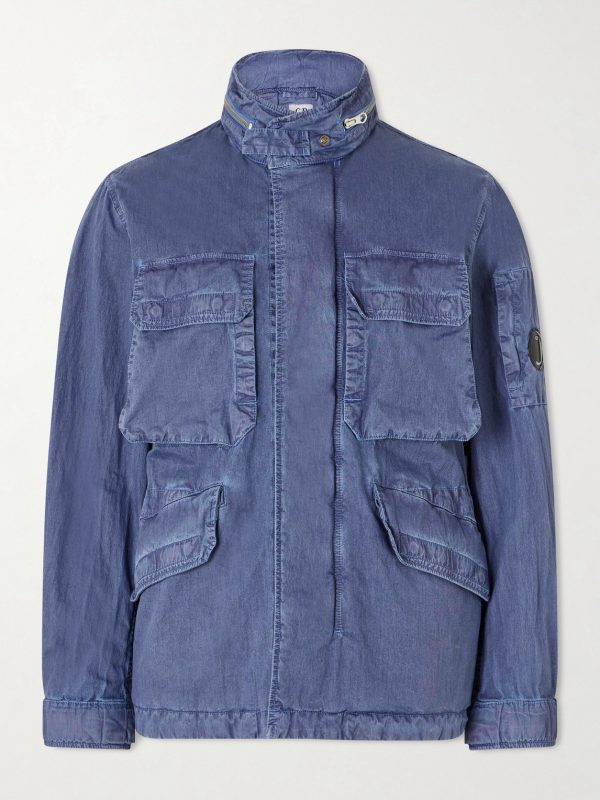 Logo-Appliquéd Garment-Dyed 50 Fili Wax Hooded Field Jacket Logo-Appliquéd Garment-Dyed 50 Fili Wax Hooded Field Jacket