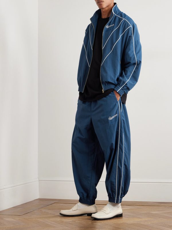 Bad Boy Tapered Logo-Embroidered Piped Shell Trackpants - OU