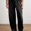 Toluca Oversized Wide-Leg Distressed Cotton-Canvas Trousers - FR