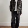 Toluca Oversized Wide-Leg Distressed Cotton-Canvas Trousers - OU