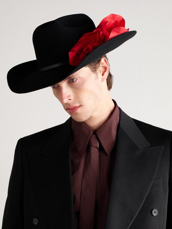 Appliquéd Wool-Felt Fedora - OU Appliquéd Wool-Felt Fedora - OU