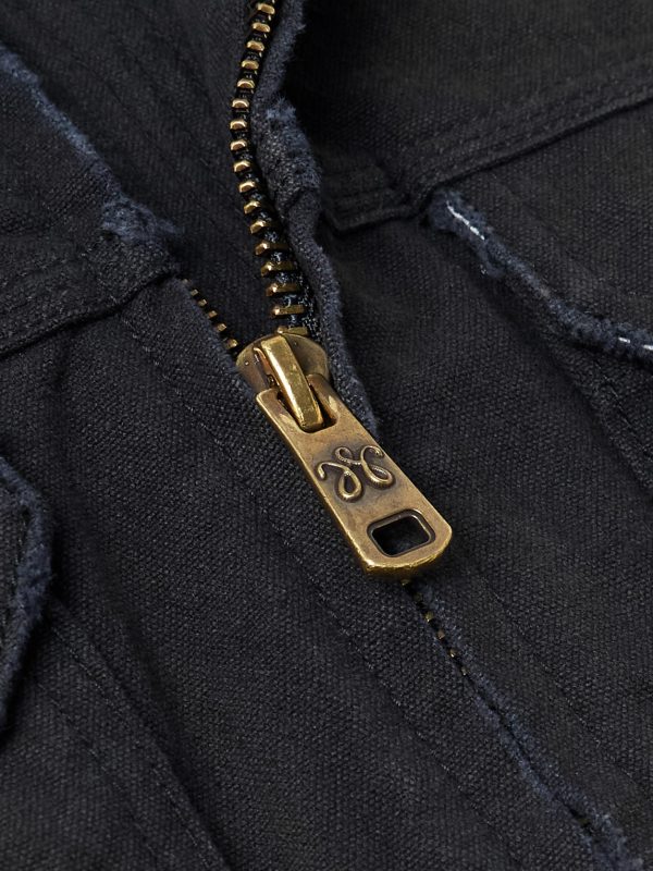 Stockton Cropped Logo-Detailed Distressed Denim Jacket - CU