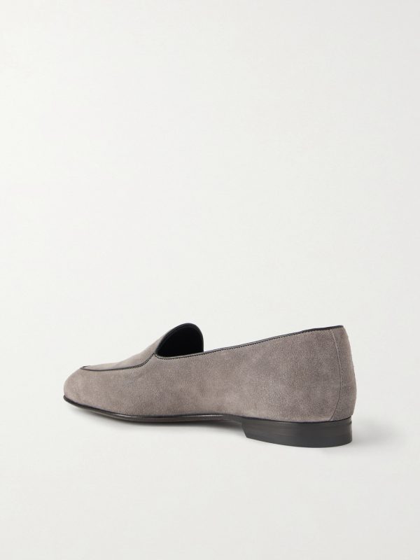 Modena Leather-Trimmed Suede Loafers - BK Modena Leather-Trimmed Suede Loafers - BK