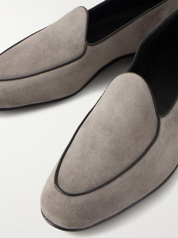 Modena Leather-Trimmed Suede Loafers - CU Modena Leather-Trimmed Suede Loafers - CU