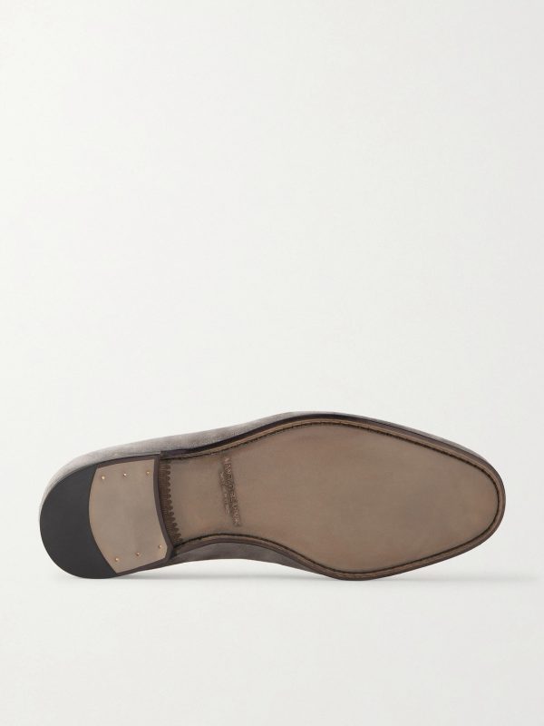 Modena Leather-Trimmed Suede Loafers - E1 Modena Leather-Trimmed Suede Loafers - E1