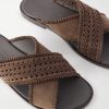 Tex Nubuck-Trimmed Leather Sandals - CU Tex Nubuck-Trimmed Leather Sandals - CU