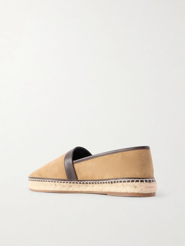 Nerano Leather-Trimmed Suede Espadrilles - BK