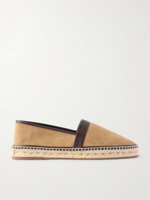 Nerano Leather-Trimmed Suede Espadrilles