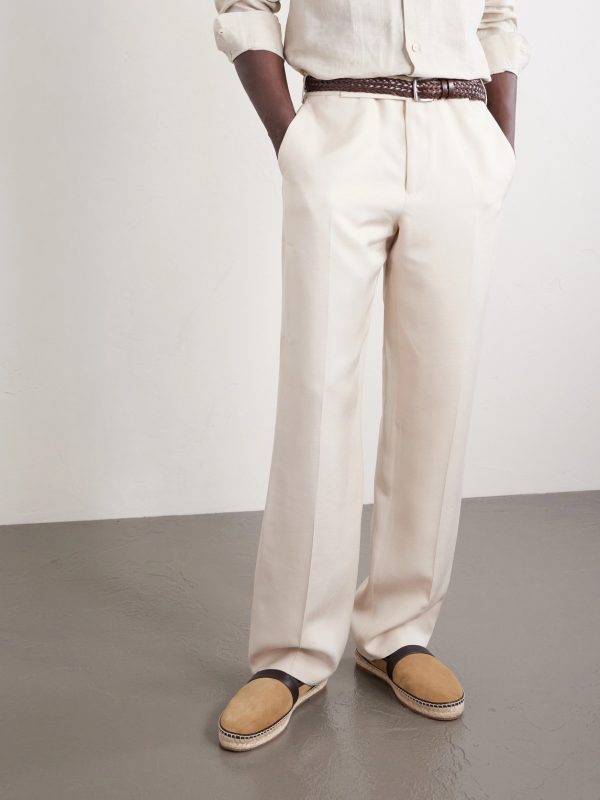 Nerano Leather-Trimmed Suede Espadrilles - OU