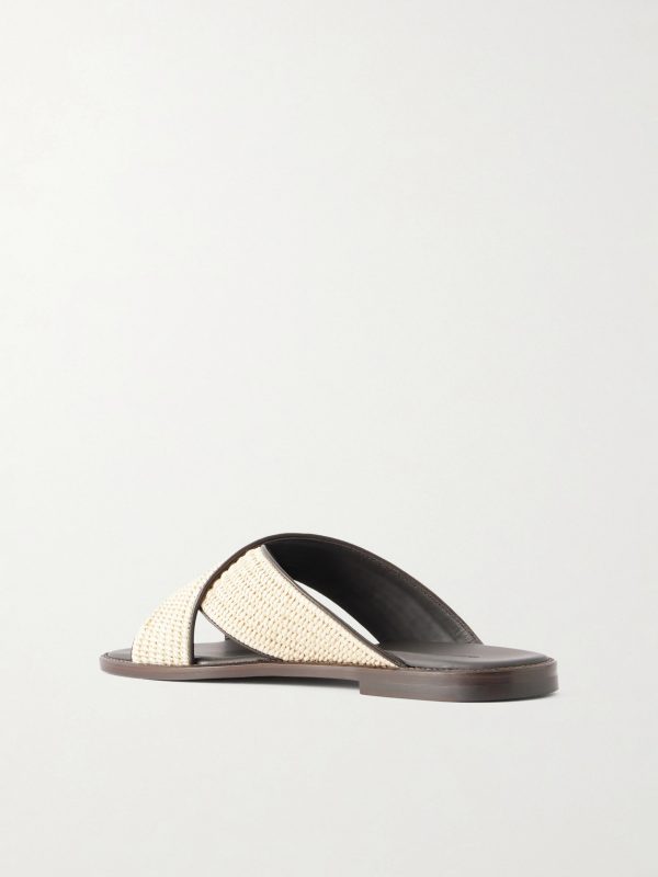 Otawi Woven Raffia and Leather Sandals - BK Otawi Woven Raffia and Leather Sandals - BK