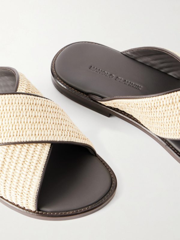 Otawi Woven Raffia and Leather Sandals - CU Otawi Woven Raffia and Leather Sandals - CU