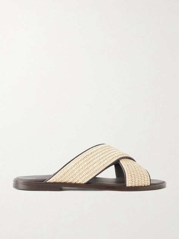 Otawi Woven Raffia and Leather Sandals Otawi Woven Raffia and Leather Sandals