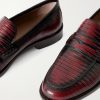 Perry Lizard-Effect Leather Loafers - CU