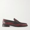 Perry Lizard-Effect Leather Loafers