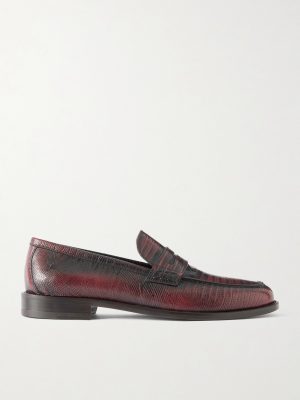 Perry Lizard-Effect Leather Loafers