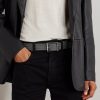 3.5cm Leather-Trimmed Woven Elastic Belt - FR