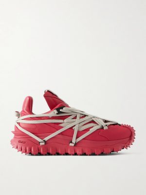 + Moncler Trailgrip Megalace® Leather and Rubber Sneakers