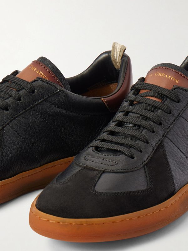 Militia 001 Suede-Trimmed Full-Grain Deerskin Sneakers - CU Militia 001 Suede-Trimmed Full-Grain Deerskin Sneakers - CU