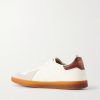 Militia 001 Suede-Trimmed Full-Grain Deerskin Sneakers - BK Militia 001 Suede-Trimmed Full-Grain Deerskin Sneakers - BK