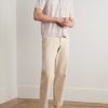 Camp-Collar Pointelle-Knit Linen Shirt - OU