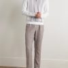 Tapered Pleated Linen Trousers - OU Tapered Pleated Linen Trousers - OU