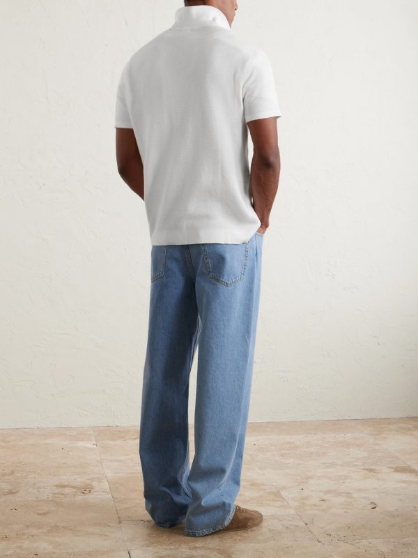 Textured-Cotton Polo Shirt - BK