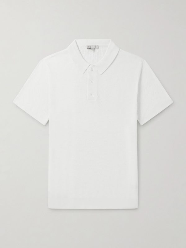 Textured-Cotton Polo Shirt