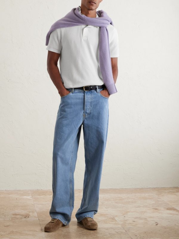 Textured-Cotton Polo Shirt - OU