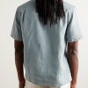 Camp-Collar Pintucked Linen Shirt - BK Camp-Collar Pintucked Linen Shirt - BK