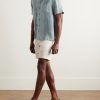 Camp-Collar Pintucked Linen Shirt - OU Camp-Collar Pintucked Linen Shirt - OU