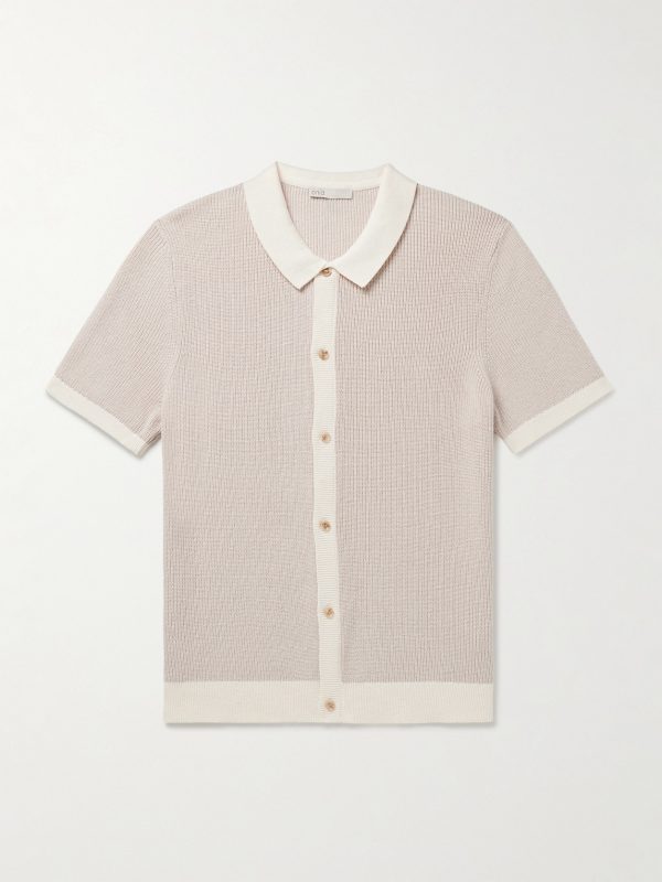 Two-Tone Cotton and Linen-Blend Shirt Two-Tone Cotton and Linen-Blend Shirt