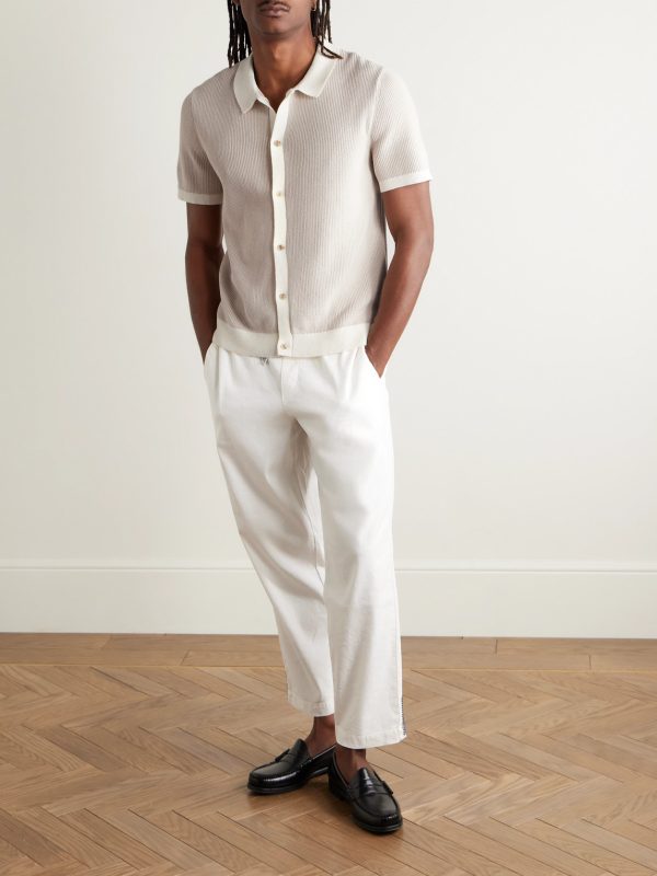 Two-Tone Cotton and Linen-Blend Shirt - OU Two-Tone Cotton and Linen-Blend Shirt - OU