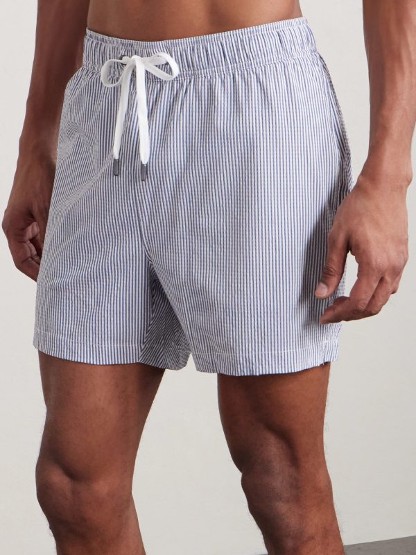 Charles Straight-Fit Mid-Length Striped Seersucker Swim Shorts - FR Charles Straight-Fit Mid-Length Striped Seersucker Swim Shorts - FR