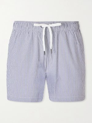 Charles Straight-Fit Mid-Length Striped Seersucker Swim Shorts Charles Straight-Fit Mid-Length Striped Seersucker Swim Shorts