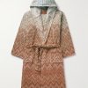 Stone Ombré Striped Cotton-Terry Hooded Robe Stone Ombré Striped Cotton-Terry Hooded Robe