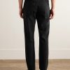 Straight-Leg Brushed Cotton-Blend Twill Trousers - BK Straight-Leg Brushed Cotton-Blend Twill Trousers - BK