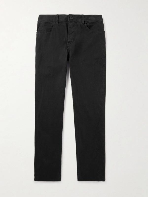 Straight-Leg Brushed Cotton-Blend Twill Trousers Straight-Leg Brushed Cotton-Blend Twill Trousers