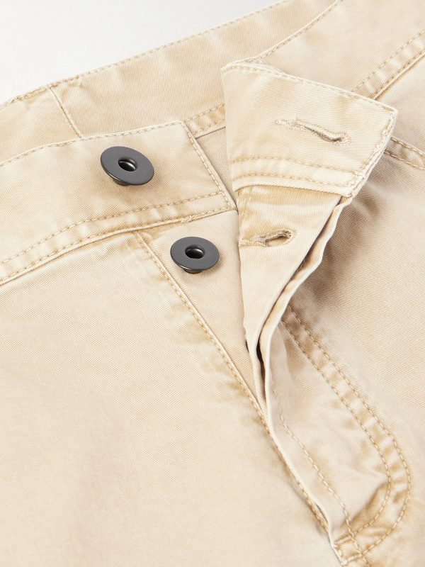 Slim-Fit Straight-Leg Brushed Cotton-Blend Twill Trousers - E1 Slim-Fit Straight-Leg Brushed Cotton-Blend Twill Trousers - E1