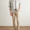 Slim-Fit Straight-Leg Brushed Cotton-Blend Twill Trousers - OU Slim-Fit Straight-Leg Brushed Cotton-Blend Twill Trousers - OU