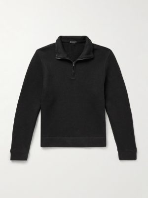 Cozy Cotton-Blend Jersey Half-Zip Sweatshirt