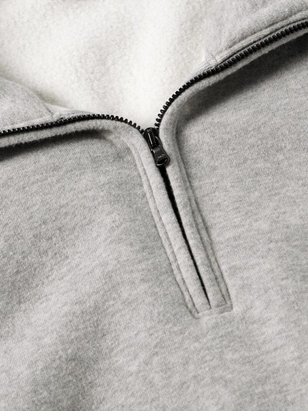 Cozy Cotton-Blend Jersey Half-Zip Sweatshirt - CU Cozy Cotton-Blend Jersey Half-Zip Sweatshirt - CU