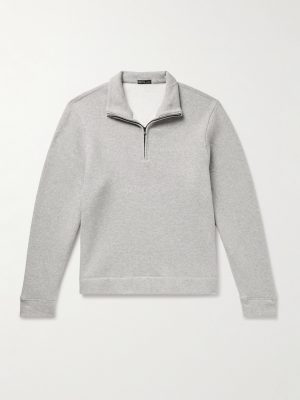Cozy Cotton-Blend Jersey Half-Zip Sweatshirt