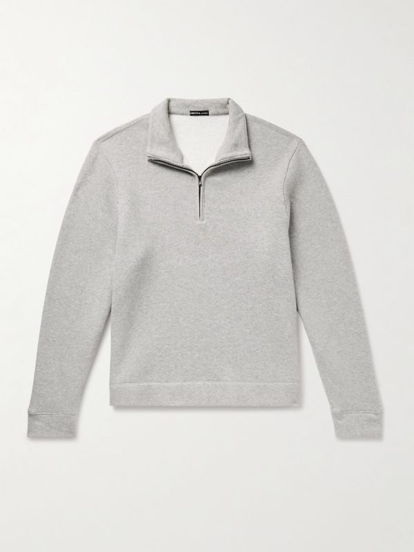 Cozy Cotton-Blend Jersey Half-Zip Sweatshirt Cozy Cotton-Blend Jersey Half-Zip Sweatshirt