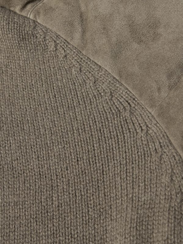 Shell-Trimmed Panelled Suede and Recycled-Cashmere Jacket - E1 Shell-Trimmed Panelled Suede and Recycled-Cashmere Jacket - E1