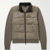 Shell-Trimmed Panelled Suede and Recycled-Cashmere Jacket Shell-Trimmed Panelled Suede and Recycled-Cashmere Jacket