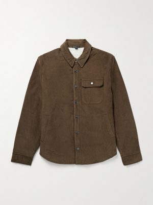 Fleece-Lined Cotton-Blend Corduroy Shirt Jacket