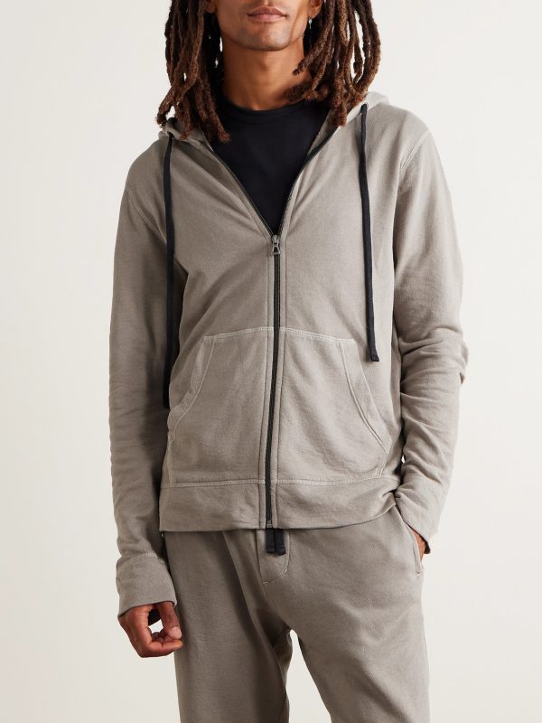 Garment-Dyed Cotton-Jersey Zip-Up Hoodie - FR Garment-Dyed Cotton-Jersey Zip-Up Hoodie - FR