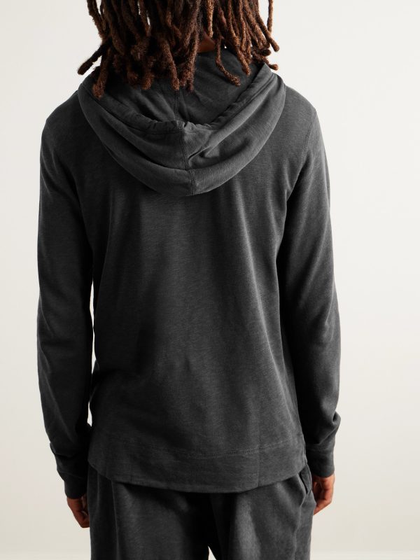 Garment-Dyed Cotton-Jersey Zip-Up Hoodie - BK